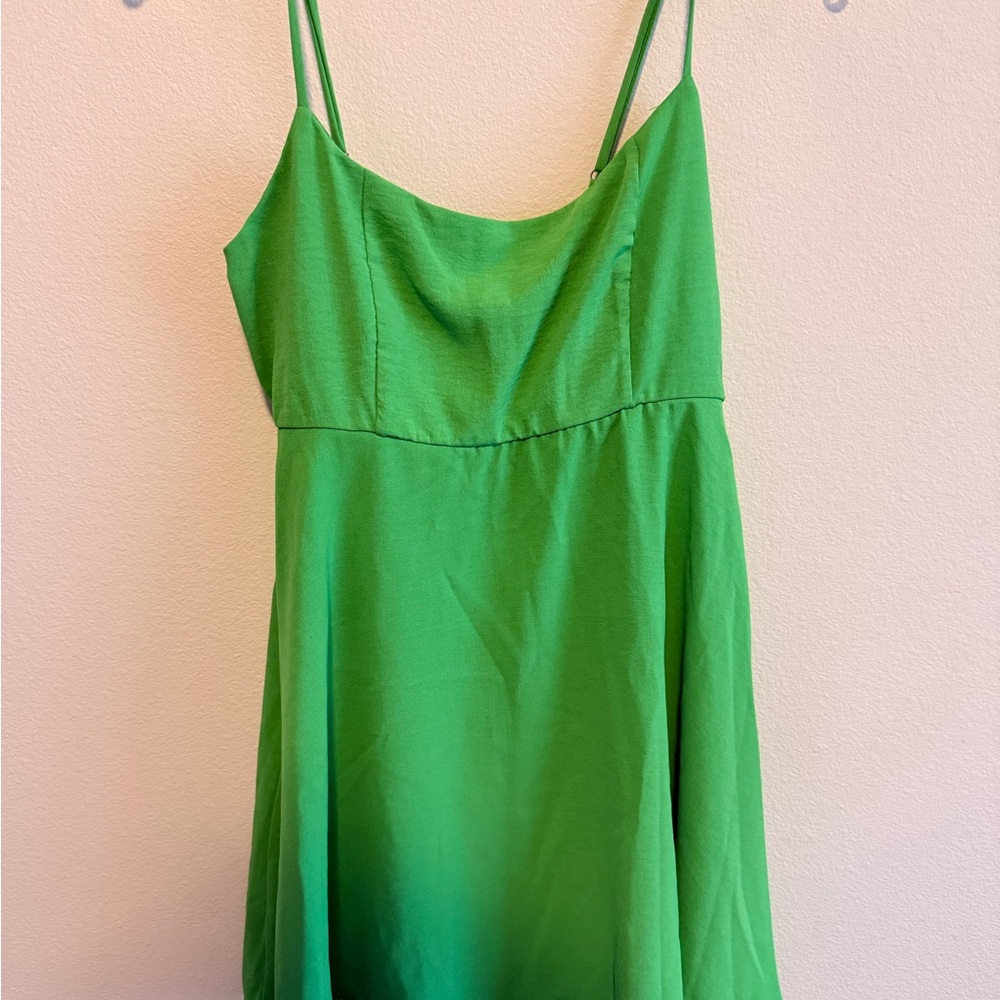 Lime Green Spaghetti Strap Dress